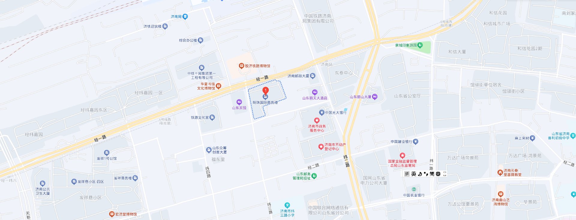 山东卫宣律师事务所位置-经一路明珠国际商务港2322室（点击打开高德导航）